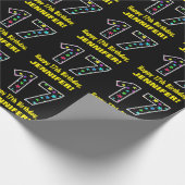 ハッピー17誕生日、おもしろいスターズカラフルパターン17 ラッピングペーパー (角)