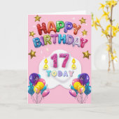 ハッピー17誕生日 カード (黄色い花)