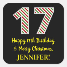 ハッピー17誕生日&メリークリスマス，名前をカスタムする