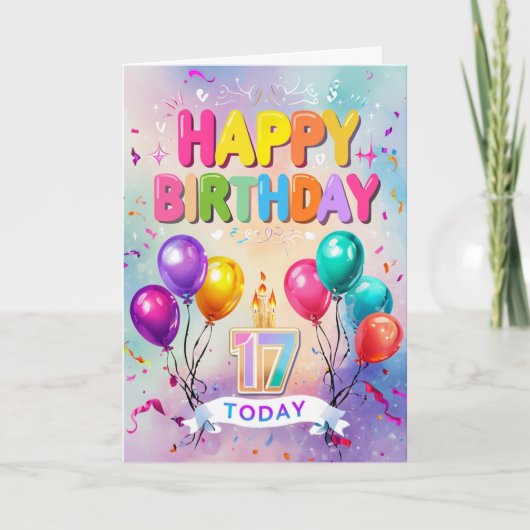 ハッピー17th誕生日カード カード (正面)