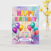 ハッピー17th誕生日カード カード (黄色い花)