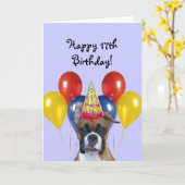 ハッピー17th誕生日ボクサーグリーティングカード カード (黄色い花)