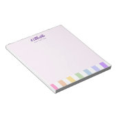 ハッピー18誕生日インレインボーストライプズ ノートパッド (アングル)