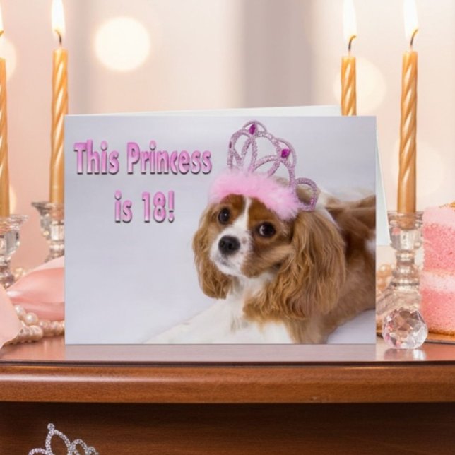 ハッピー18誕生日カバリエキングチャールズカード (クリエイターアップロード済み)