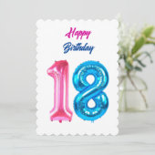 ハッピー18誕生日カード シーズンカード (スタンド正面)