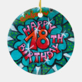 ハッピー18誕生日グラフィティ セラミックオーナメント (裏面)