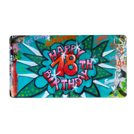 ハッピー18誕生日グラフィティ ラベル (正面)