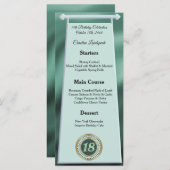 ハッピー18誕生日グリーングリッターフォイルメニュー メニュー (正面/裏面)