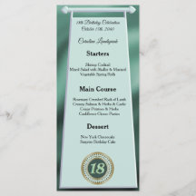 ハッピー18誕生日グリーングリッターフォイルメニュー