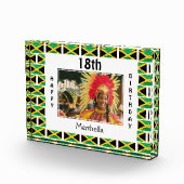 ハッピー18誕生日ジャマイカ国旗 フォトブロック (右)