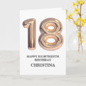 ハッピー18誕生日バラ金ゴールドガールパーソナライズされた カード (黄色い花)