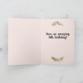 ハッピー18誕生日ピンクグリッターフローラ名 カード (内部)