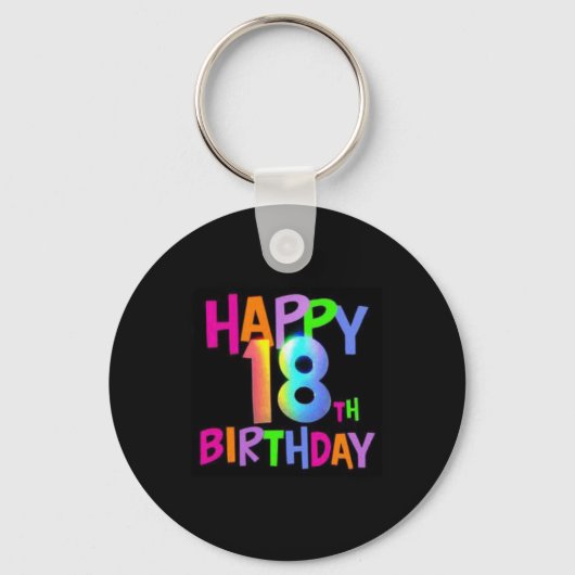 ハッピー18誕生日数々のカラー キーホルダー (正面)