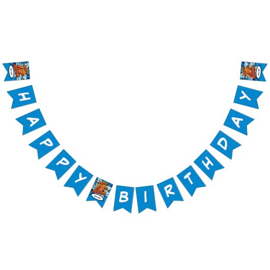 ハッピー18誕生日漫画ブックアポップ・アートのート バンティングフラッグ (全)