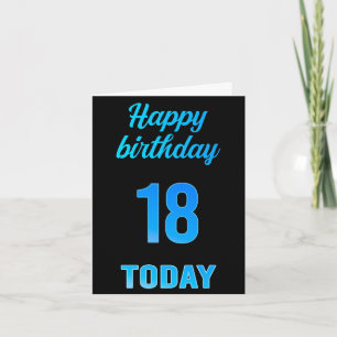 ハッピー18誕生日素晴らしブラック&ブルー少年カード カード