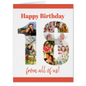 ハッピー18誕生日18ナンバーフォトコラージビッグ (正面)