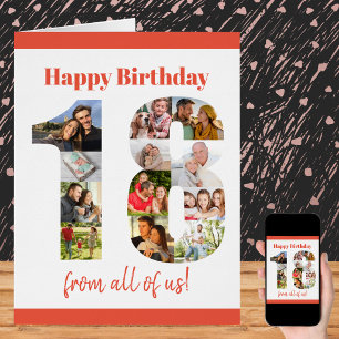 ハッピー18誕生日18ナンバーフォトコラージビッグ