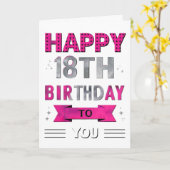 ハッピー18誕生日 カード (黄色い花)