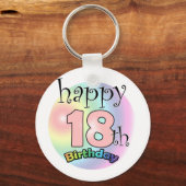 ハッピー18誕生日 キーホルダー (正面)