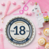 ハッピー18誕生日 ペーパープレート (パーティー)