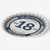 ハッピー18誕生日 ペーパープレート (アングル)