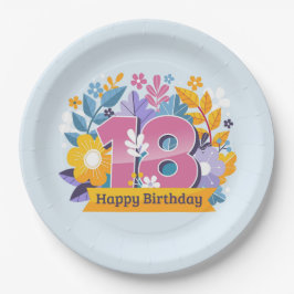 ハッピー18誕生日 ペーパープレート