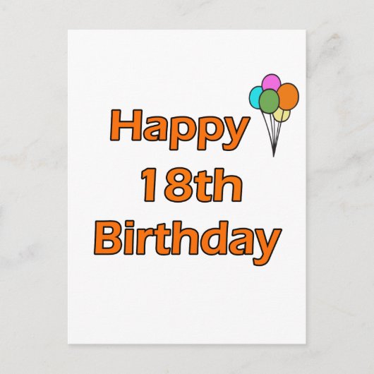 ハッピー18誕生日 ポストカード (正面)
