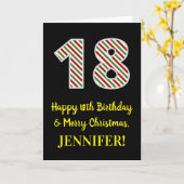 ハッピー18誕生日&メリークリスマス,名前をカスタムする カード (黄色い花)