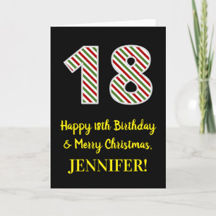 ハッピー18誕生日&メリークリスマス,名前をカスタムする カード
