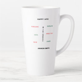 ハッピー18th誕生日かわいい素晴らしと カフェラテマグ