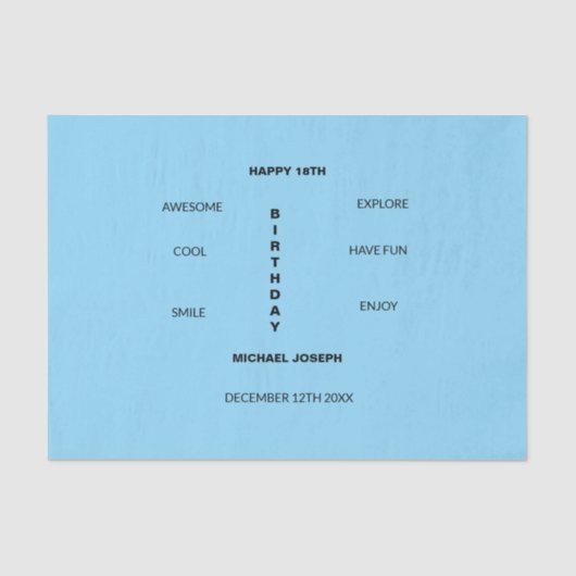 ハッピー18th誕生日かわいい素晴らしと 薄葉紙 (正面)