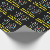 ハッピー19誕生日、おもしろいカラフルスターパターン19 ラッピングペーパー (角)