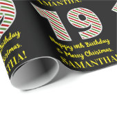 ハッピー19誕生日&メリークリスマス,名前をカスタムする ラッピングペーパー (ロールコーナー)