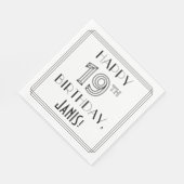 ハッピー19th誕生日;アールデコスタイル;名前をカスタムする スタンダードランチョンナプキン (角)