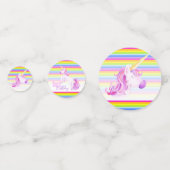 ハッピー1th誕生日ユニコーン名紙紙吹雪 コンフェッティ (正面)