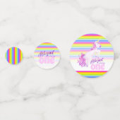 ハッピー1th誕生日ユニコーン名紙紙吹雪 コンフェッティ (裏面)