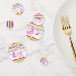 ハッピー1th誕生日ユニコーン名紙紙吹雪 コンフェッティ