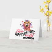 ハッピー2歳の誕生日 おさファリテーマの2歳の誕生日 カード (黄色い花)
