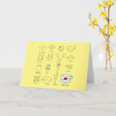 ハッピー20周年結婚イラストレーション カード (黄色い花)