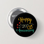 ハッピー20周年記念マッチングカップル20th Anniv 缶バッジ (正面&裏面)