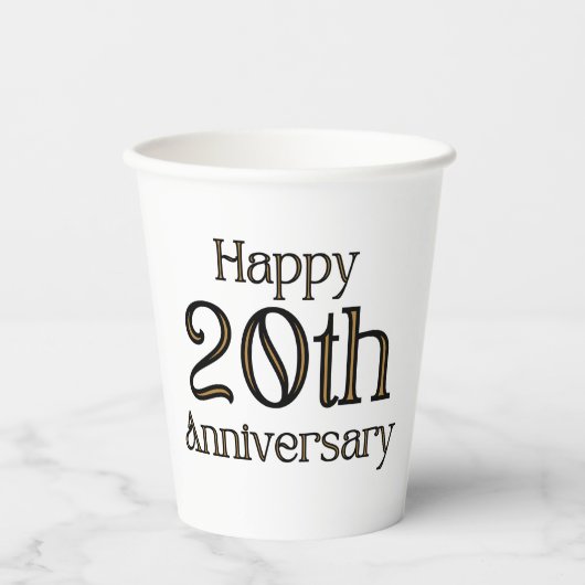 ハッピー20周年記念紙カップ 紙コップ (正面)
