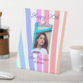 ハッピー20誕生日レインボー素朴なボーホラインphot 台座サイン (インサイチュ)