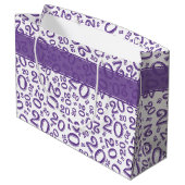 ハッピー20誕生日紫色の乱数パターン ラージペーパーバッグ (裏面アングル)