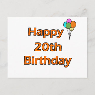 ハッピー20誕生日 ポストカード