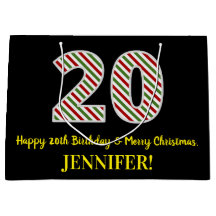 ハッピー20誕生日&メリークリスマス、名前をカスタムする