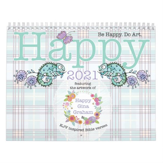 ハッピー2021!幸せになれ。アートを行う。 カレンダー (カバー)