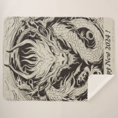 ハッピー2024ドラゴンの年ヴィンテージスケッチNo3 シェルパブランケット (正面(横))