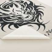 ハッピー2024年ブラックドラゴン顔 シェルパブランケット (3/4)