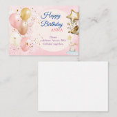 ハッピー20st誕生日パステルレインボー&金ゴールドギル エンクロージャーカード (正面/裏面)