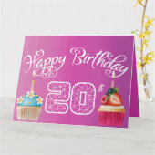 ハッピー20th誕生日エレガントおもしろいデザイン カード (黄色い花)